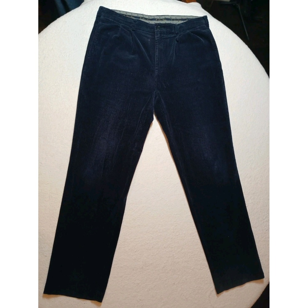 Brooks Brothers Corduroy Pants Mens 38x34 Navy Elliot Fit Stretch Chino Casual